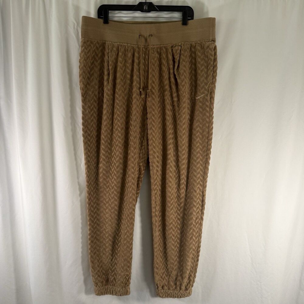 Nike Joggers Women's 2XL Brown Everyday Modern Textured Herringbone Terry Knit